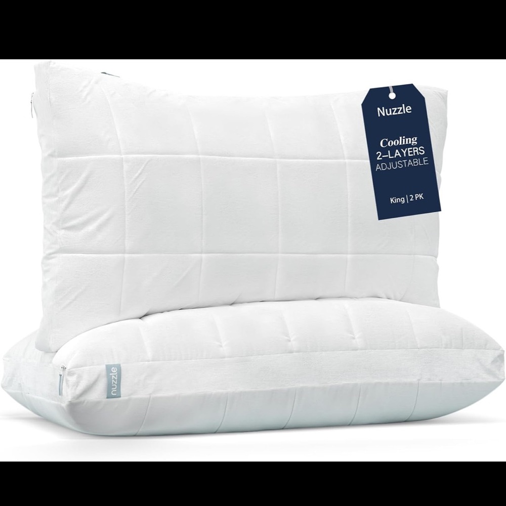 Cooling Adjustable Pillow - King Size Set of 2, White